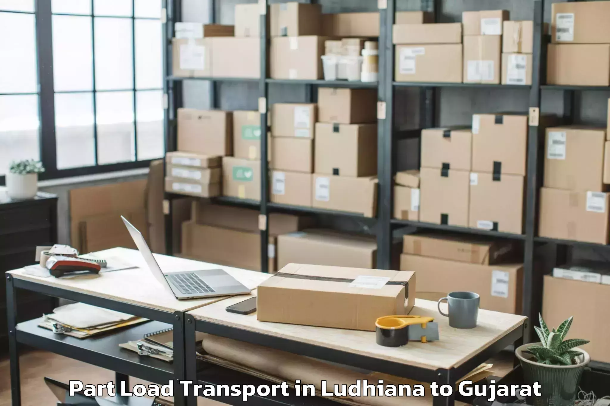 Top Ludhiana to Kheda Part Load Transport Available